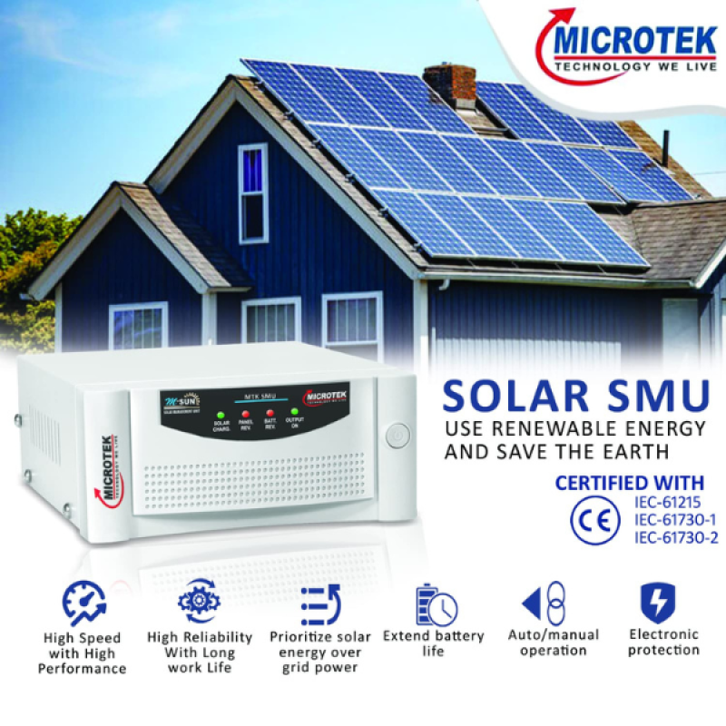 Microtek 50amps LCD SMU 1250 solar charger controller